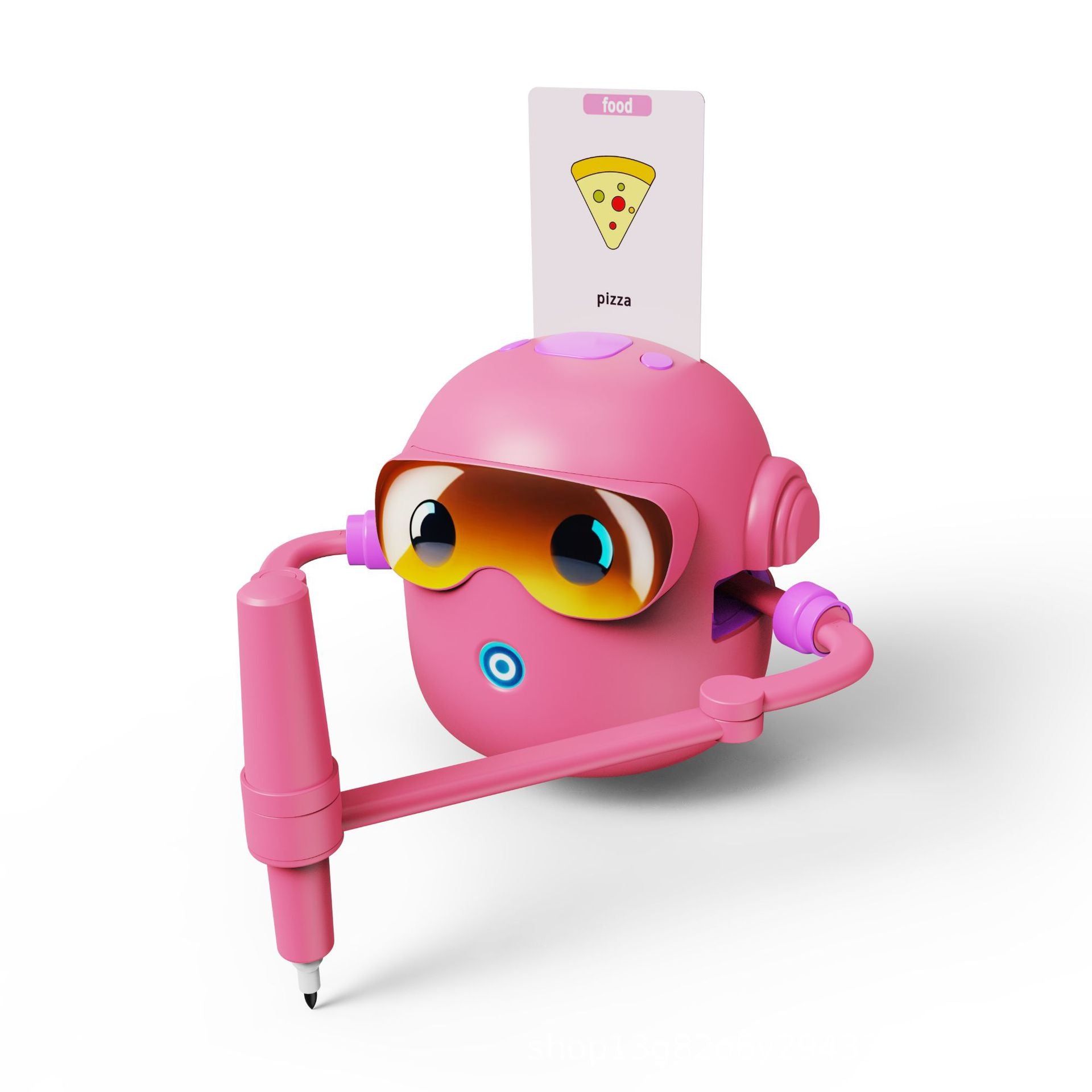 Pink Interactive Drawing Robot Educational Art Toy for Kids Smart Voice Guide Step-by-Step Painting Tutor with Cards