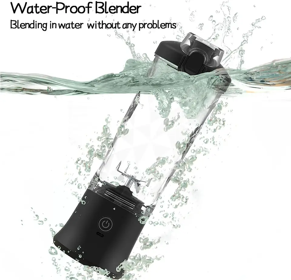 Light purple Portable Blender 600ml Personal Smoothie Maker USB Rechargeable Juicer Cup with 6 Stainless Steel Blades 4000mAh Battery for Gym Travel and Camping