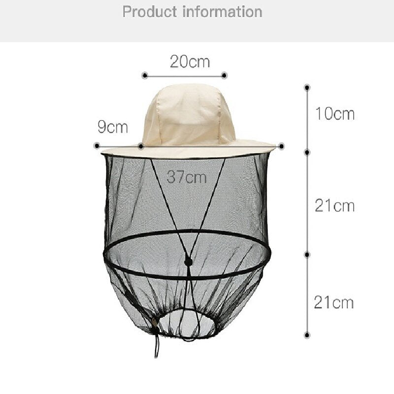 Letter gray Outdoor Fishing Hat with Mesh Head Net Sun Protection Bucket Cap Anti-Mosquito Fly Guard for Gardening Hiking & Beekeeping