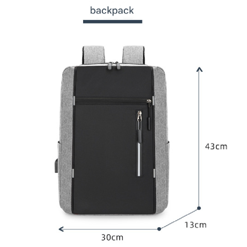 Grey 3 Piece Mens Backpack Set with Sling Bag and Pouch USB Charging Port Large Capacity Laptop Daypack Water Resistant Business Travel School Bag