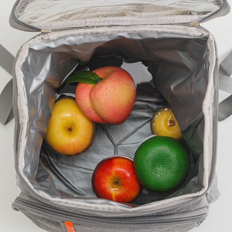 Navy blue Large Capacity Insulated Cooler Backpack 20.5L Leakproof Thermal Lunch Bag Waterproof Soft Sided Cooling Rucksack for Camping Picnic Beach & Work