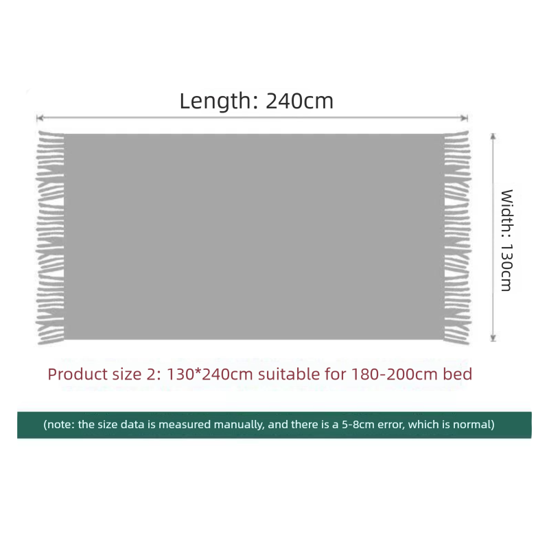 Light grey Nordic Knitted Throw Blanket with Tassels 130x230cm Soft Acrylic Diamond Pattern Sofa Cover Bed Runner and Travel Blanket