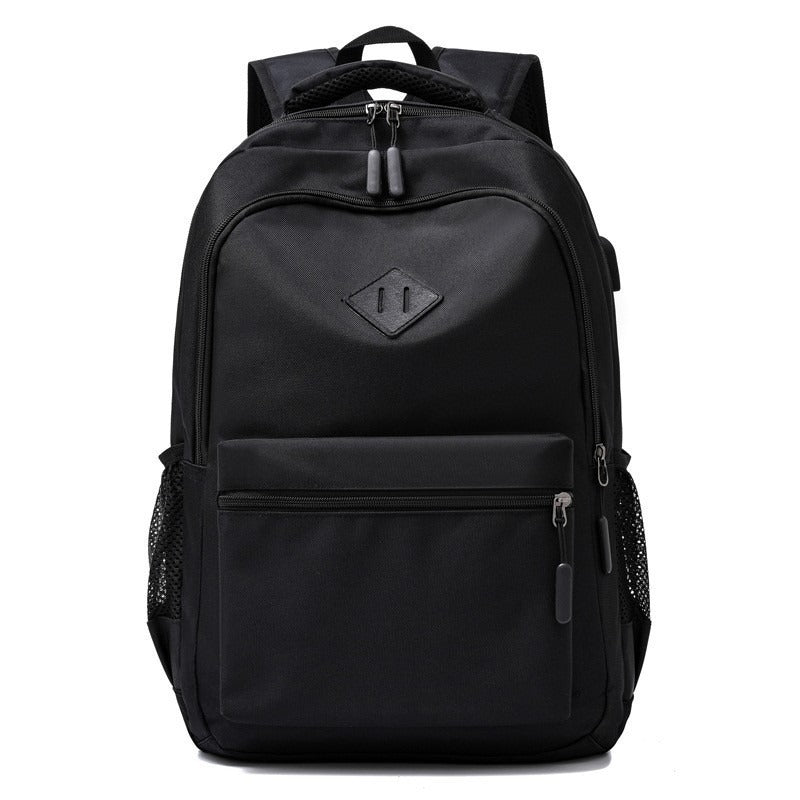 Black Large Capacity Laptop Backpack Water Resistant Travel Daypack with USB Charging Port for University High School Students and Commuters Black