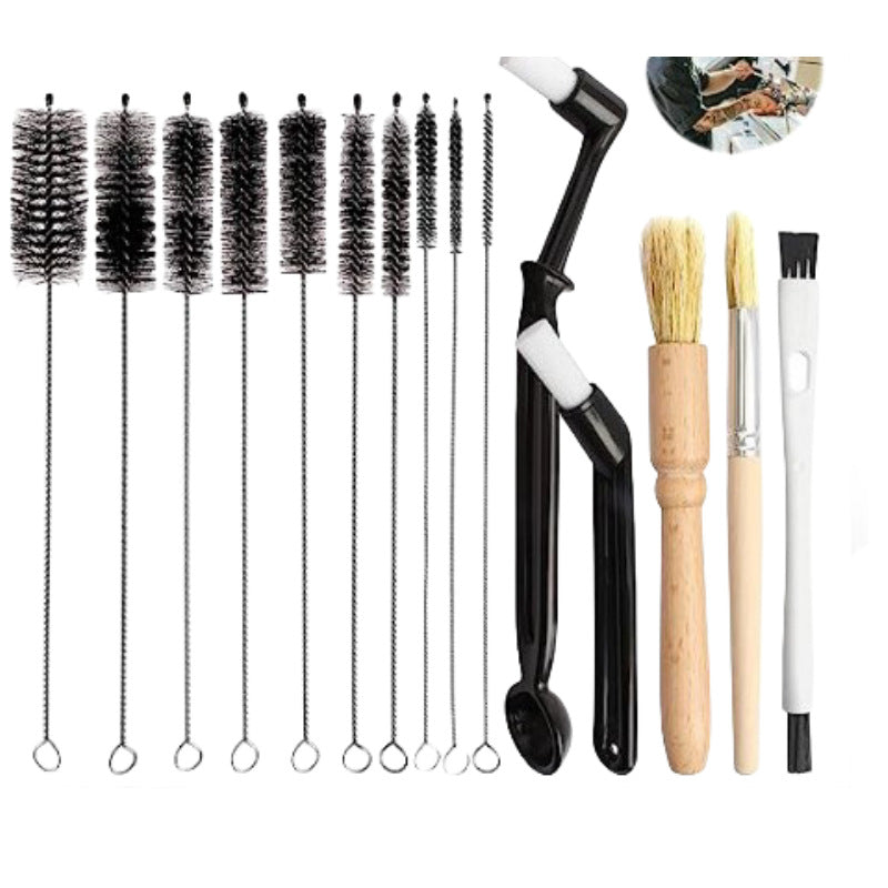 15 Piece Coffee Machine Cleaning Brush Set Barista Kit for Espresso Machines and Grinders Group Head and Steam Wand Cleaner Australian Home Barista Essential