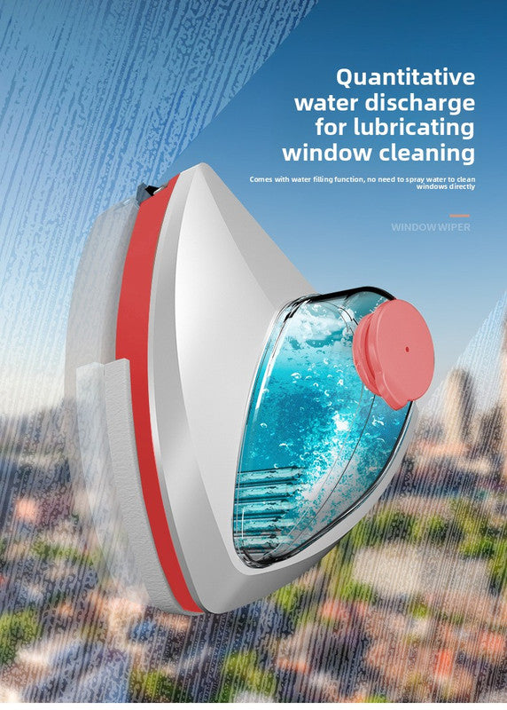 Magnetic Double Sided Window Cleaner with Water Tank 8-15mm Single Glazing Glass Wiper Tool High Rise Safety Rope