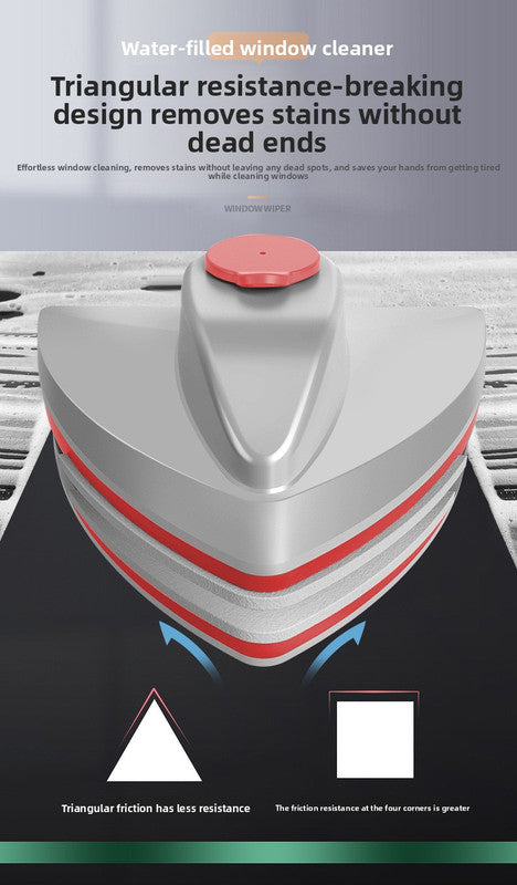 Magnetic Double Sided Window Cleaner with Water Tank 8-15mm Single Glazing Glass Wiper Tool High Rise Safety Rope