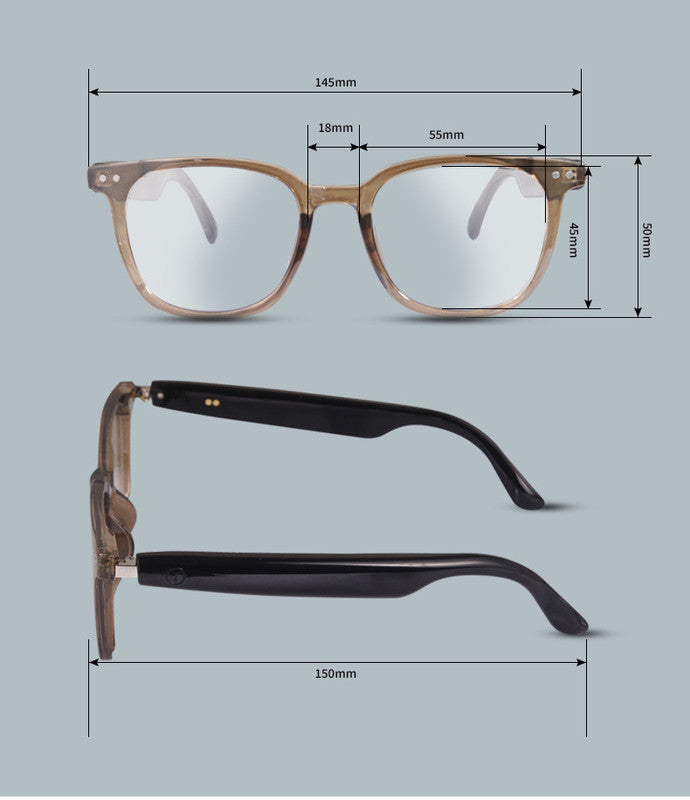 White Smart Audio Glasses with Photochromic Anti-Blue Light Lenses Open-Ear Bluetooth 5.4 Headset Hands-Free Calling & Music