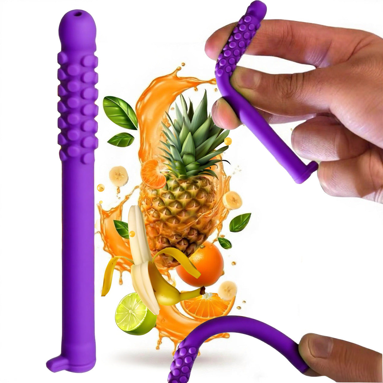 5 Pack Silicone Essential Oil Breathing Stick Chewable Fidget Tube for Stress Relief & Focus Mixed Berry Jam Scent Purple