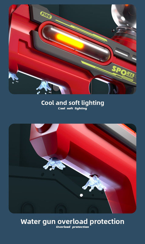 2-in-1 Electric Water Gun Automatic Squirt Blaster Set Detachable Mini Pistol High Capacity Summer Pool Toy Orange White