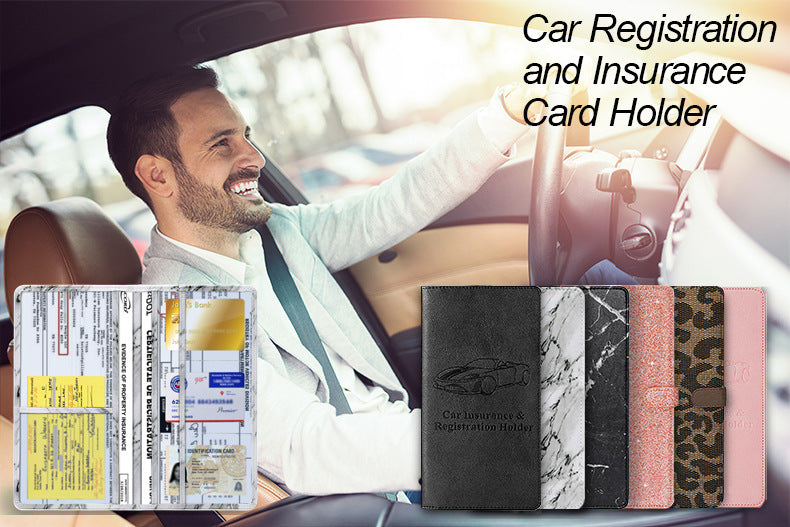 Car Registration and Insurance Holder Rose Red Glitter - Bling Vehicle Document Wallet - Slim Glove Box Organiser for Rego Papers, Logbook & ID Cards - Sparkle Pink PU Leather