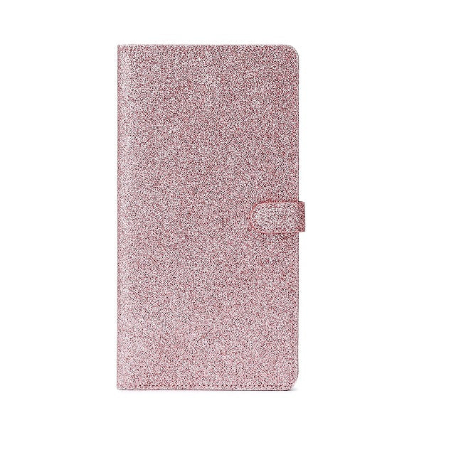 Car Registration and Insurance Holder Pink Glitter - Bling Vehicle Document Wallet with Secure Magnetic Strap - Slim Glove Box Organiser for Rego Papers & Travel IDs - Rose Pink