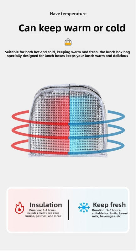 Large Insulated Lunch Bag with Shoulder Strap - Black and White Stripe Thermal Cooler Tote for Work, School or Beach Picnics - Waterproof 600D Oxford Fabric