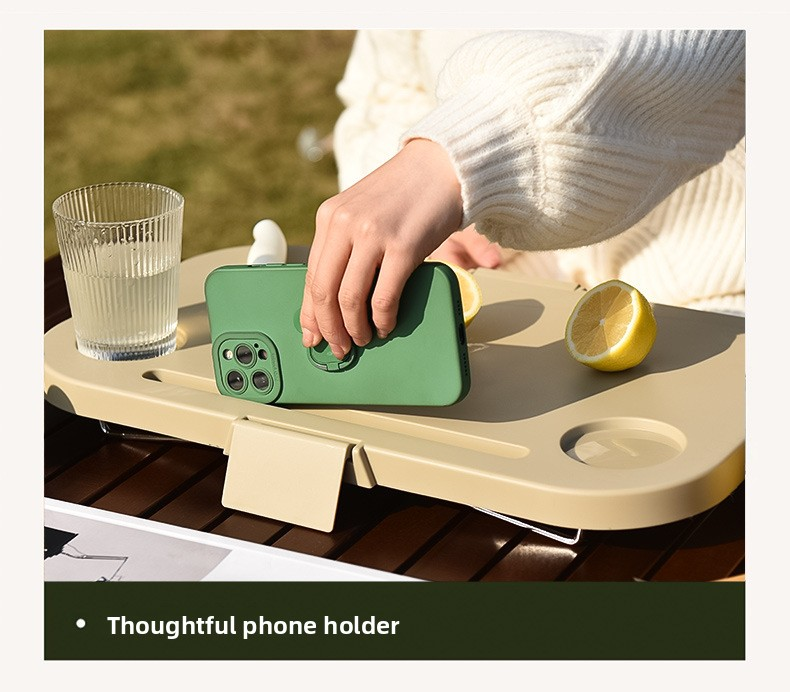 Collapsible Picnic Basket with Mini Table Lid Portable Folding Storage Crate with Cup Holders and Phone Stand Multi-Functional Outdoor Camping Sink Basin Green