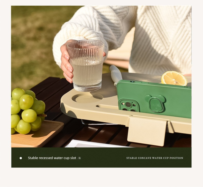 Collapsible Picnic Basket with Mini Table Lid Portable Folding Storage Crate with Cup Holders and Phone Stand Multi-Functional Outdoor Camping Sink Basin Green