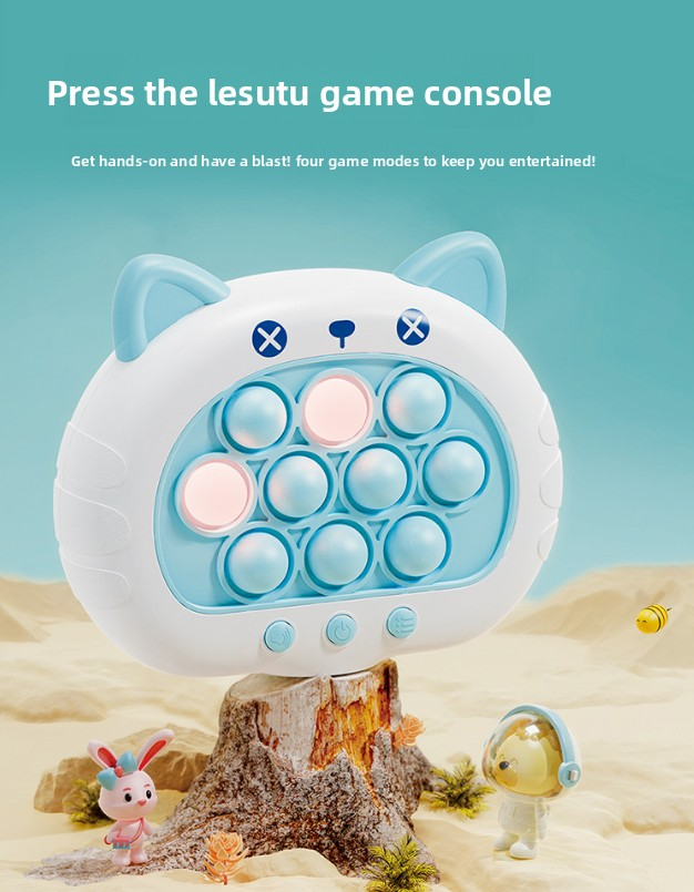 Electronic Fast Push Pop Game - Astronaut Space Edition Fidget Console with Lights & Sound - 4 Modes Memory & Speed Challenge - Interactive Sensory Toy for Kids 3+ & Travel