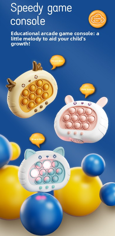 Electronic Fast Push Pop Game - Astronaut Space Edition Fidget Console with Lights & Sound - 4 Modes Memory & Speed Challenge - Interactive Sensory Toy for Kids 3+ & Travel