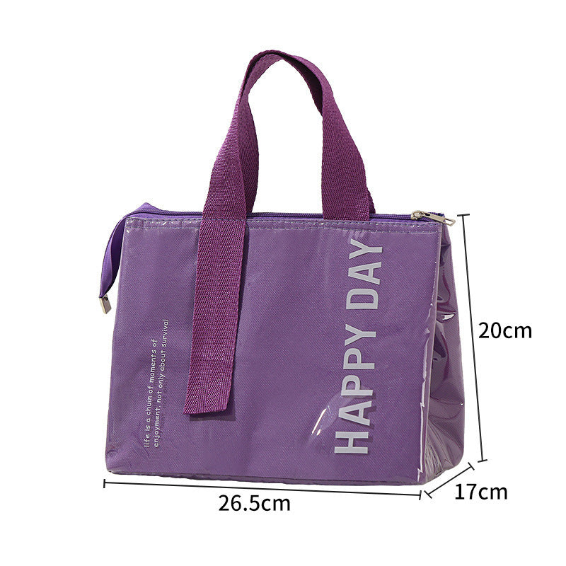 2-Pack Purple Dopamine Color Block Insulated Lunch Bag - Large Capacity Portable Cooler with Thickened Aluminum Foil Liner for Office Camping Picnic