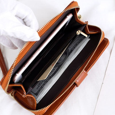 Pink Women's Long Buckle Closure Wallet - PU Lether Large Capacity Multi-Slot Card Holder & Purse Combo wIth Wristband