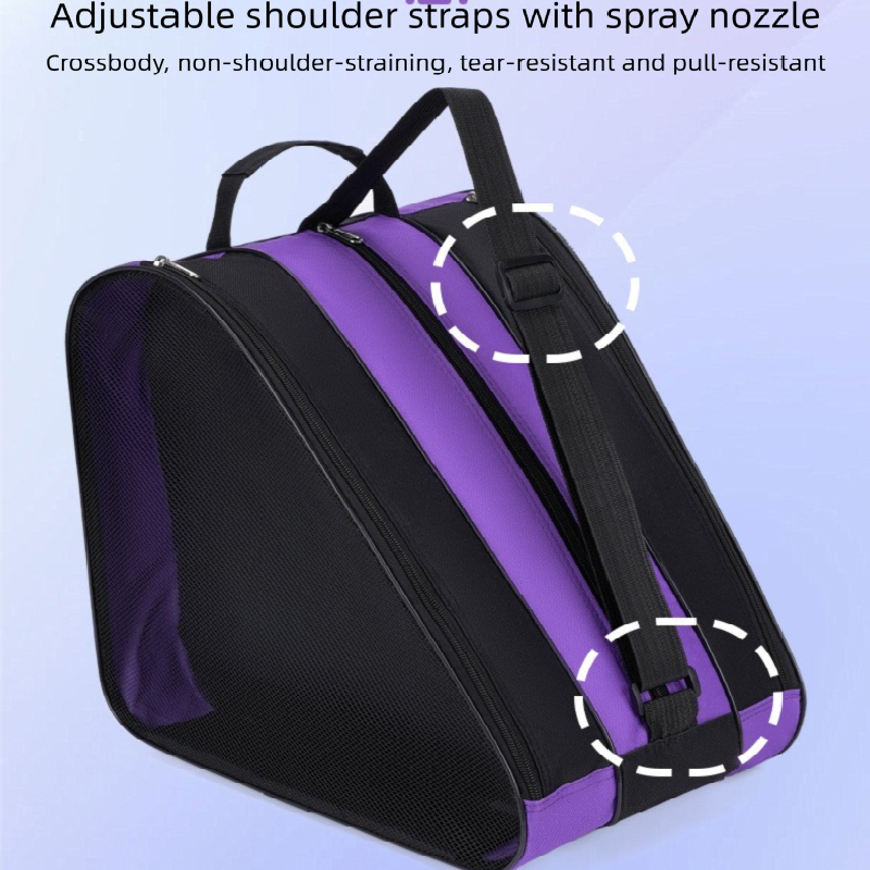 Pink 3-Compartment Roller Skate Bag Breathable Mesh Ice Skate Carrier with Adjustable Shoulder Strap for Kids and Adults Australian Sports Accessories
