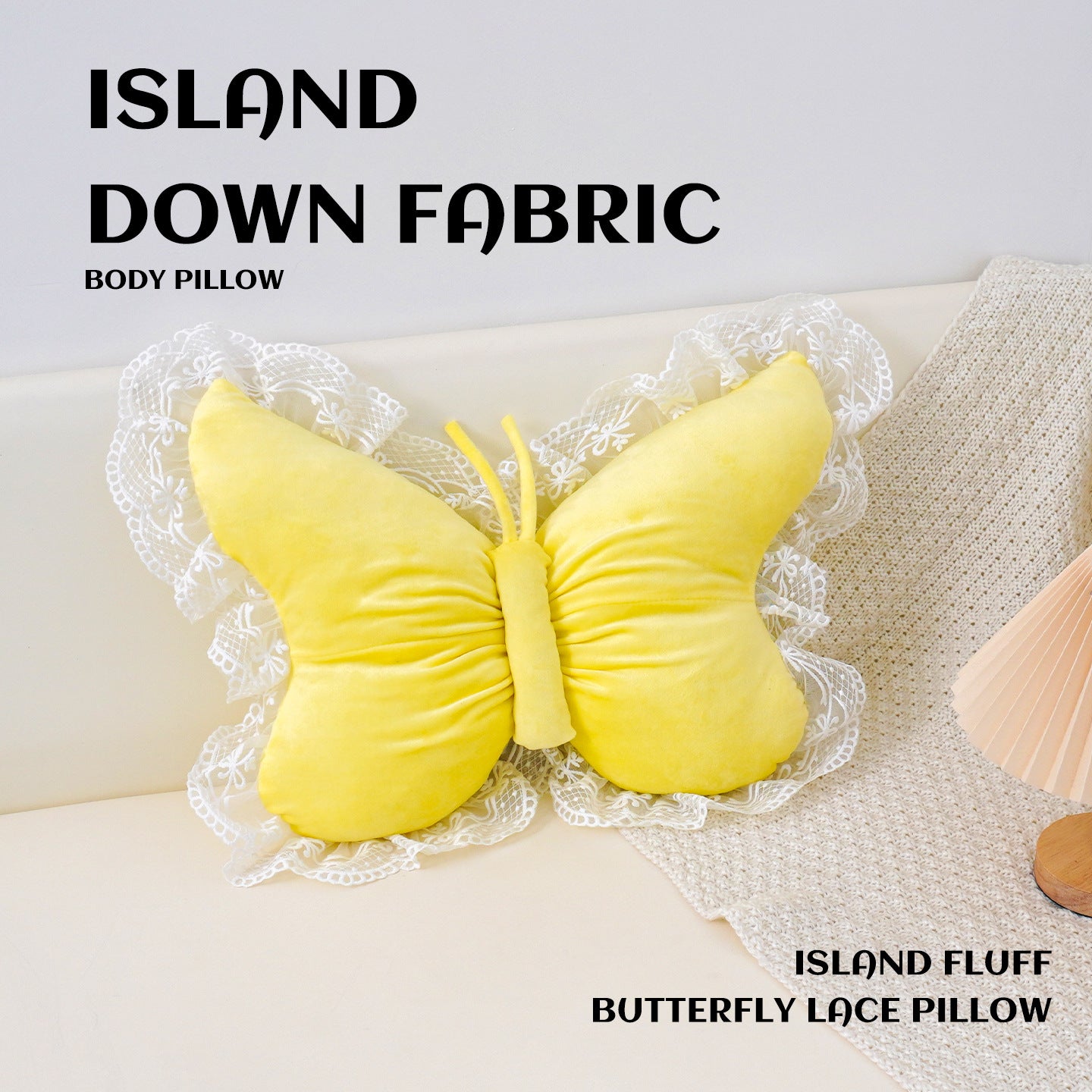 White Elegant Butterfly Lace Throw Pillow 60x45cm Soft Decorative Cushion for Sofa Bedroom Office and Car Comfort Backrest Accessory