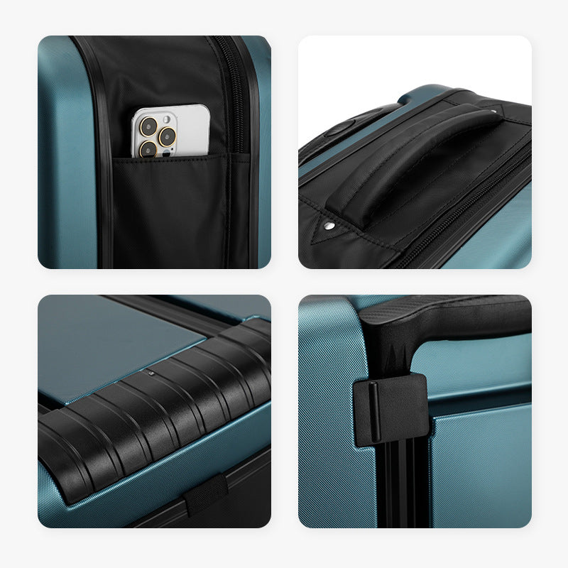 Black 20 Inch Foldable Carry-on Suitcase Ultra Lightweight 2.1kg Hard Shell Luggage with 360 Spinner Wheels and Combination Lock for Australian Travel
