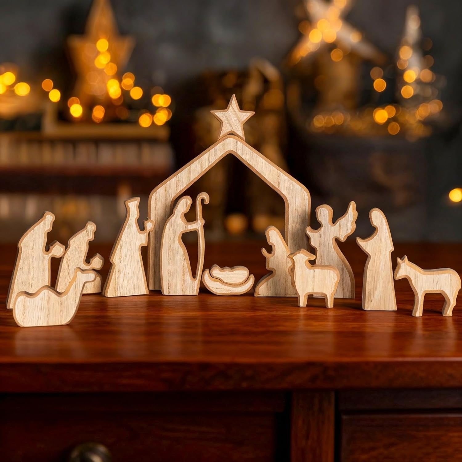 Easter Resurrection Scene Set Mini Wooden Figurine Ornament β Artistic Hill & Empty Tomb Creative Tabletop Decoration