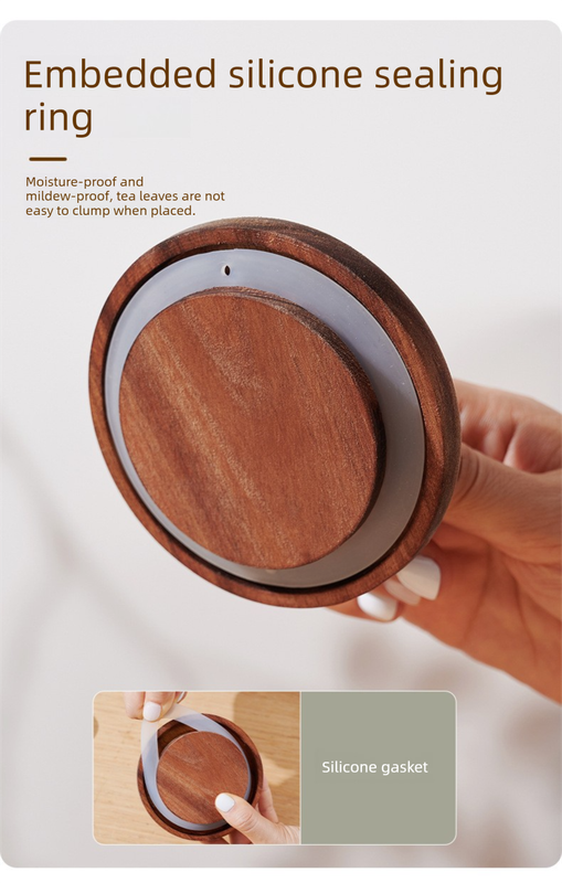 800ml Premium Borosilicate Glass Storage Jar with Acacia Wood Lid & Integrated Spoon – Airtight Moisture-Proof Kitchen Canister for Tea, Coffee, and Spices