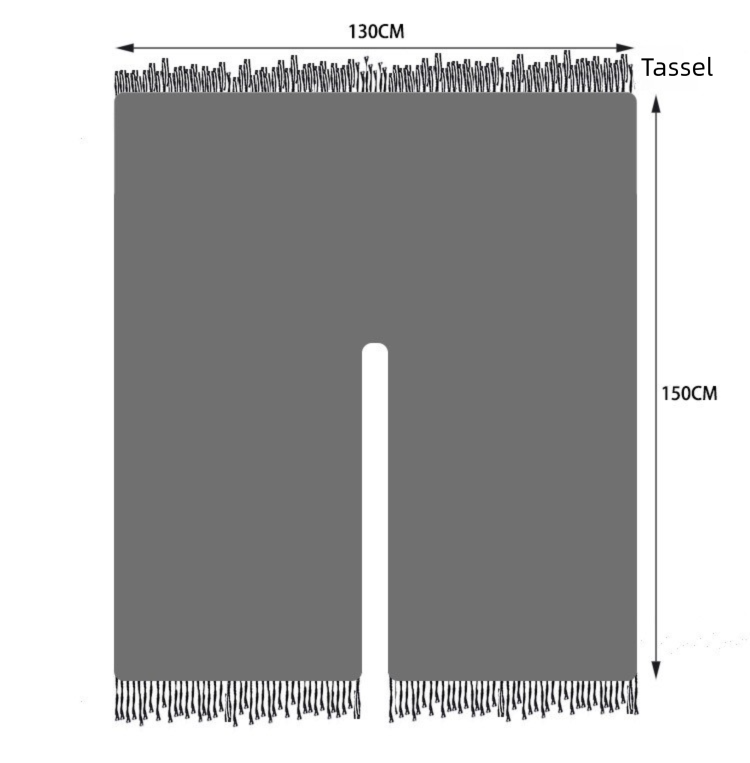 Women's Plaid Open-Front Poncho Cape – Soft Faux Cashmere Scarf Wrap with Tassel Detail (130 x 150cm)- Style P1004