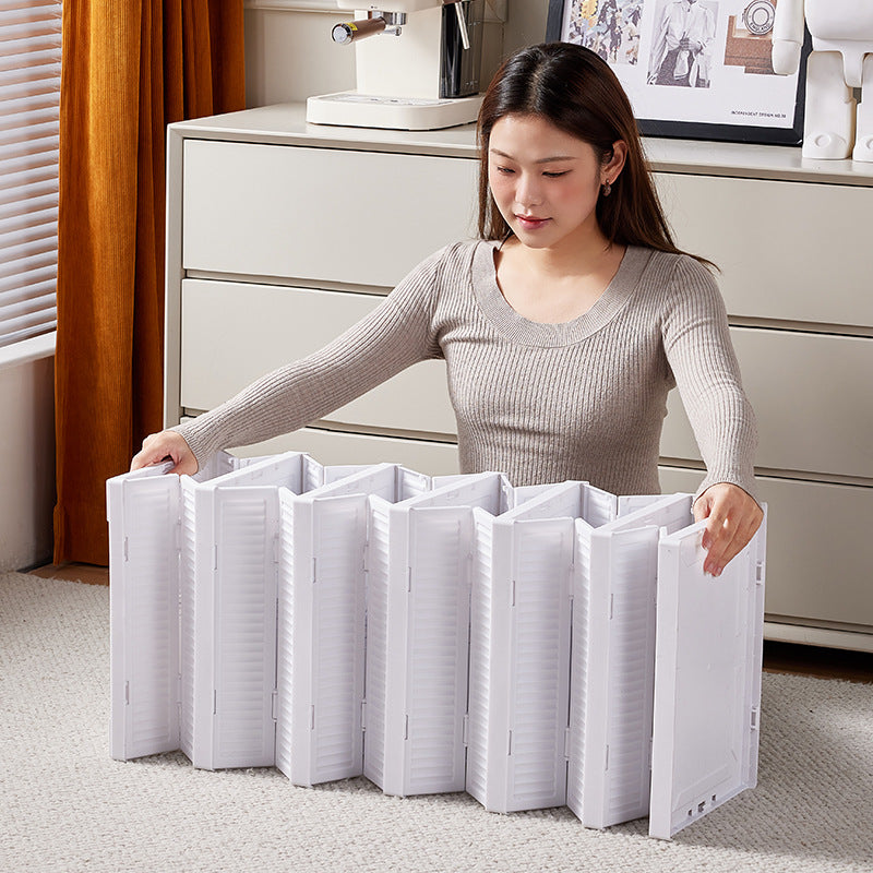 Transparent Grey 3-Layer Foldable Shoe Storage Tower with Transparent Display Panel & Back Ventilation - One-Pull Instant Setup Stackable Box (25.5x34.5x52.5CM)
