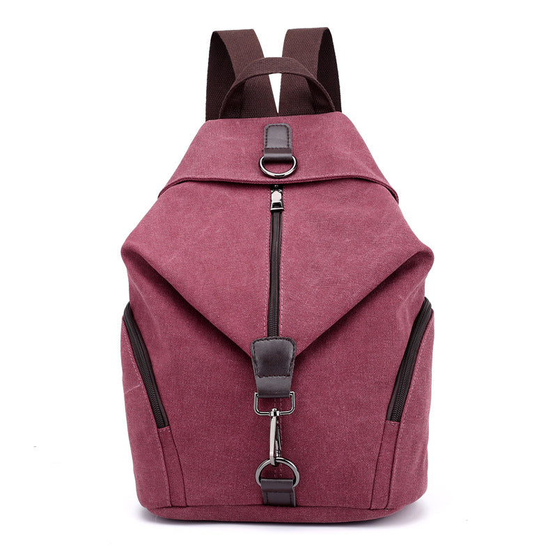Purple Women's Vintage Canvas Backpack Casual Daypack Retro College School Bag Large Capacity Rucksack for Travel Work & Daily Use