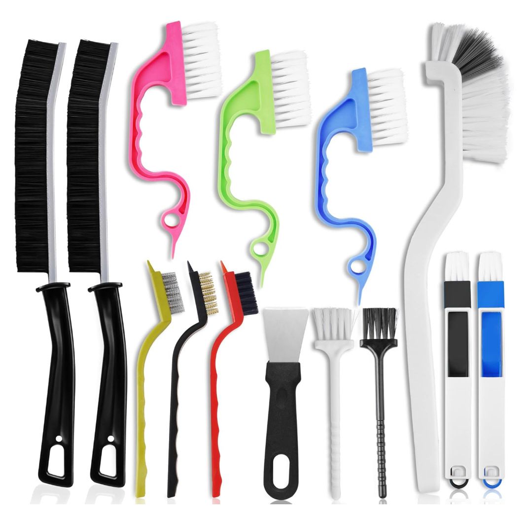 Set A Multi-Use Heavy-Duty Cleaning Brush Set β 14-Piece Hard Bristle Tool Kit for Kitchen, Bathroom & Tight Spaces