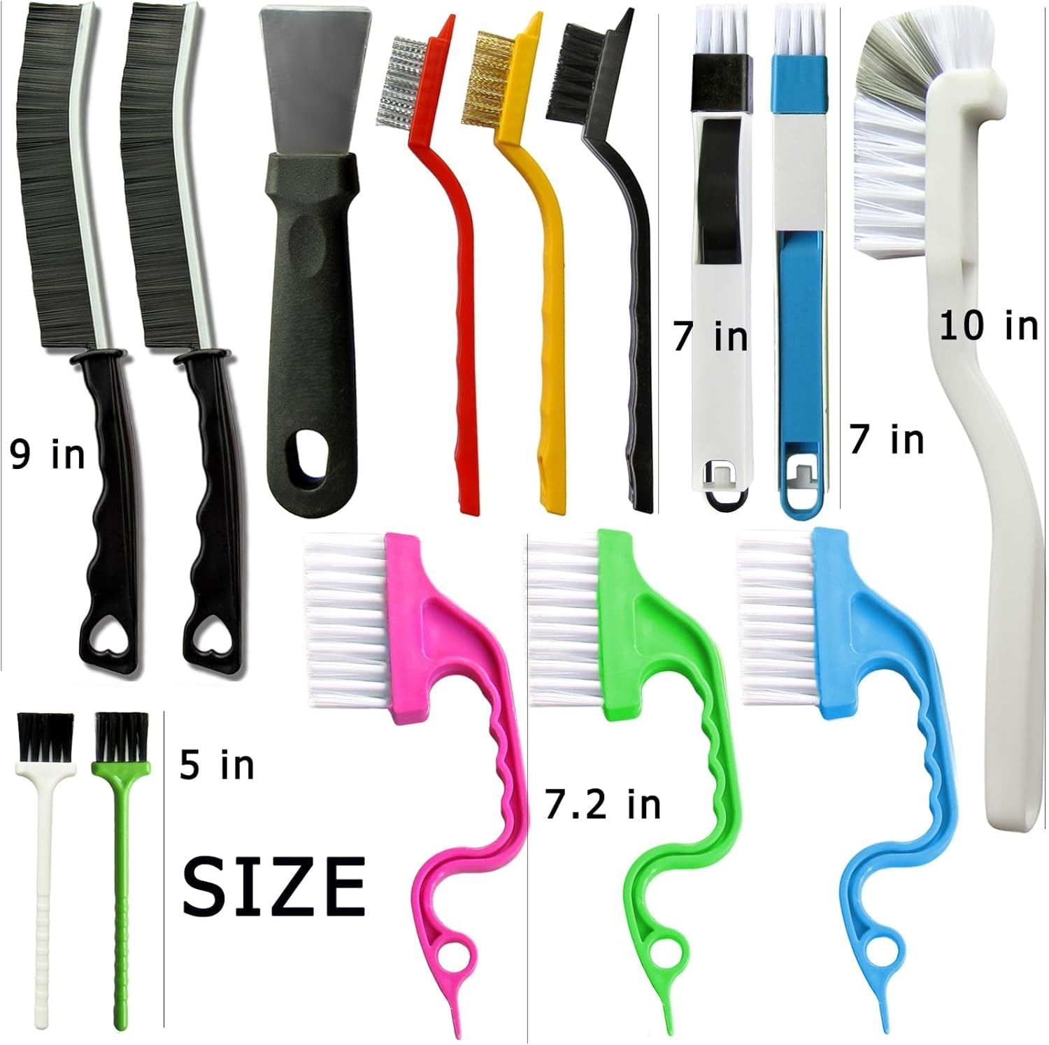 Set B Multi-Use Heavy-Duty Cleaning Brush Set β 14-Piece Hard Bristle Tool Kit for Kitchen, Bathroom & Tight Spaces