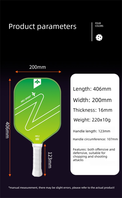 Blue Gradient Pickleball Paddle Set - Fiberglass Paddles with PP Honeycomb Core, 2 Paddles 4 Balls & Carry Bag
