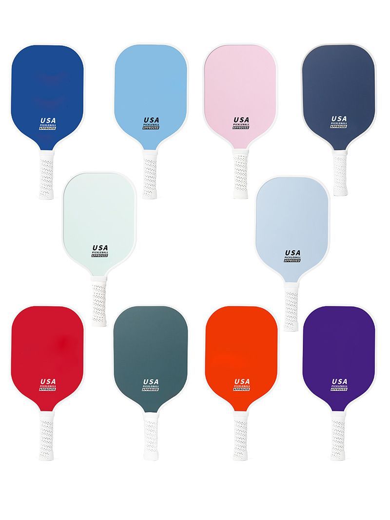 Dark Blue Fiberglass Pickleball Paddle Set - 4 Minimalist Paddles, 8 Balls, and 2 Carry Bags for Outdoor Play