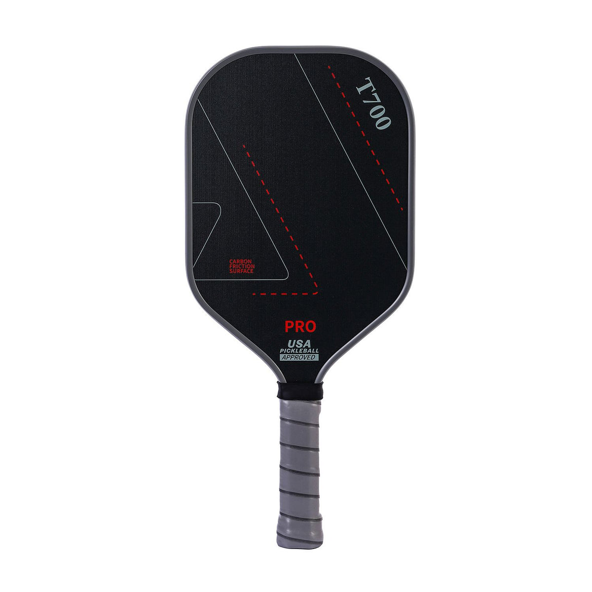 Grey and Black T700 Carbon Fiber Pickleball Paddle Set – Lightweight Paddle with Carry Bag & 2 Balls