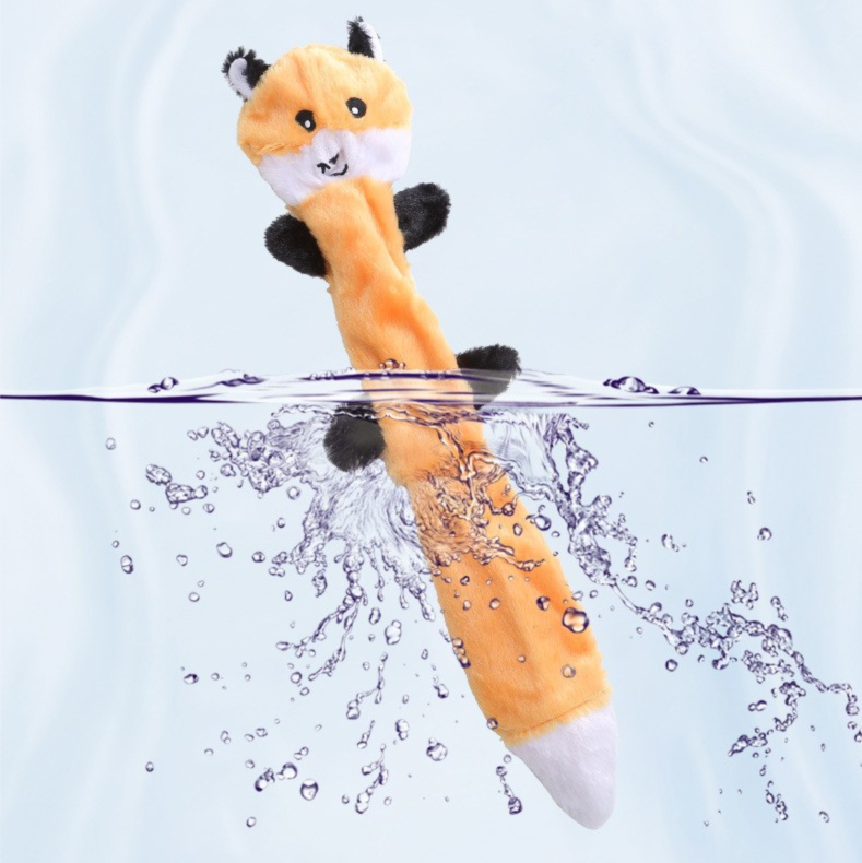 2-Pack Yellow Squirrel Identical Plush Pet Toys with Squeaker – Durable Fur-Textured Chew Toys for Dogs, Ideal for Teething, Play & Stress Relief
