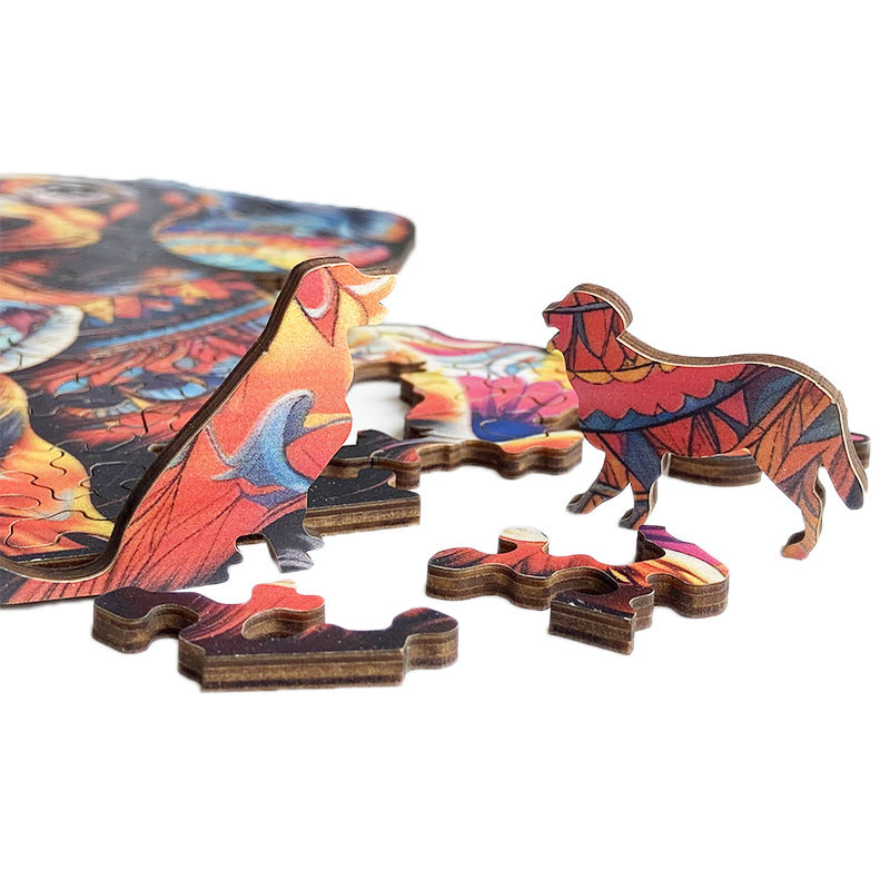 Irregular-Shaped Puzzle – A3 Size (33×43cm), 210-Piece Design, 4mm Thickness, Compact Packaging(Ceramic rabbit)