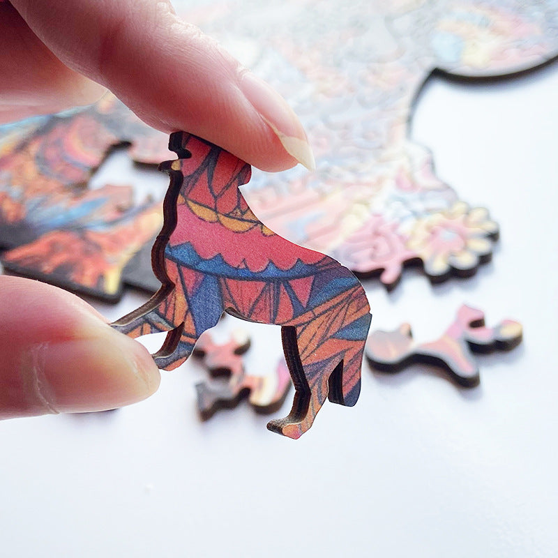 Irregular-Shaped Puzzle – A3 Size (33×43cm), 210-Piece Design, 4mm Thickness, Compact Packaging(Ceramic rabbit)