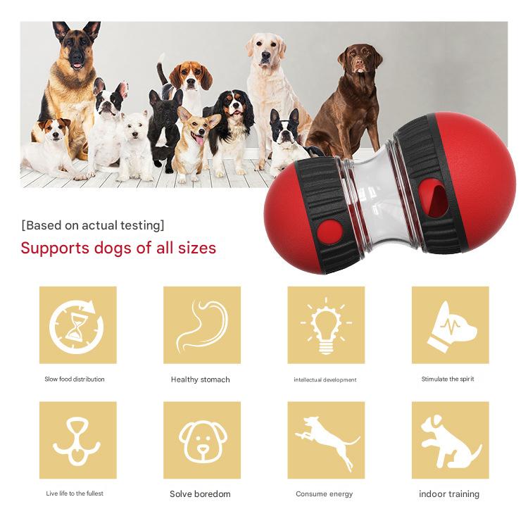 2-Pack Red Small Slow Feeder Dog Toy – Rolling Treat Dispenser Balls for Puzzle Feeding, Mental Stimulation, and Digestive Health(Size: L)