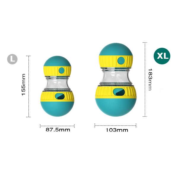 2-Pack Small Slow Feeder Dog Toy – Red & Green Rolling Treat Dispenser Balls for Puzzle Feeding, Mental Stimulation, and Digestive Health(Size: L)
