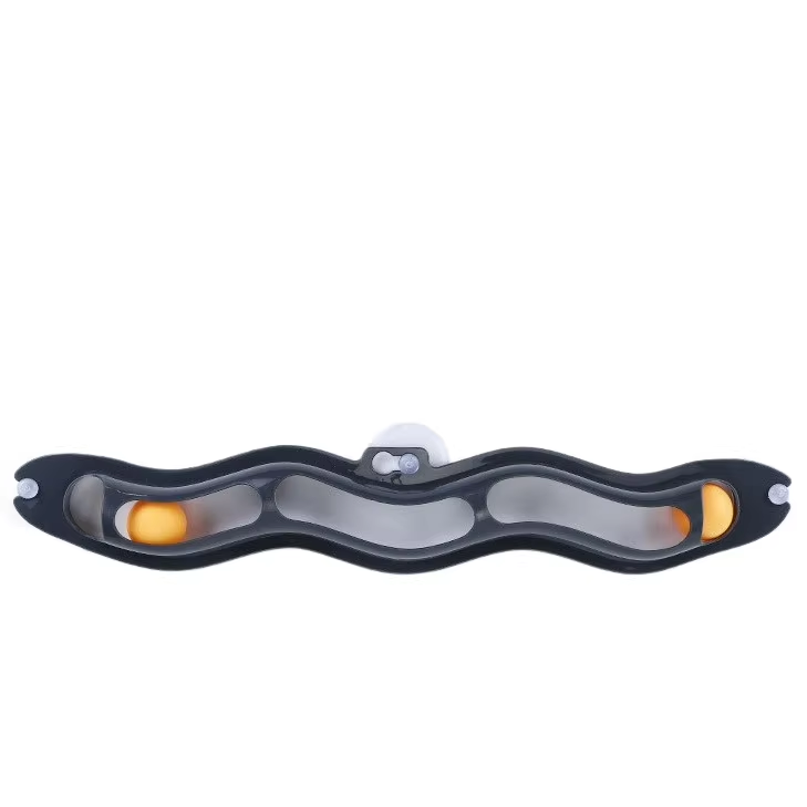 Black Cat Track Ball Toy β Wave-Shaped Wall Mount Puzzle for Indoor Cats, with Rolling Balls and Suction Cups