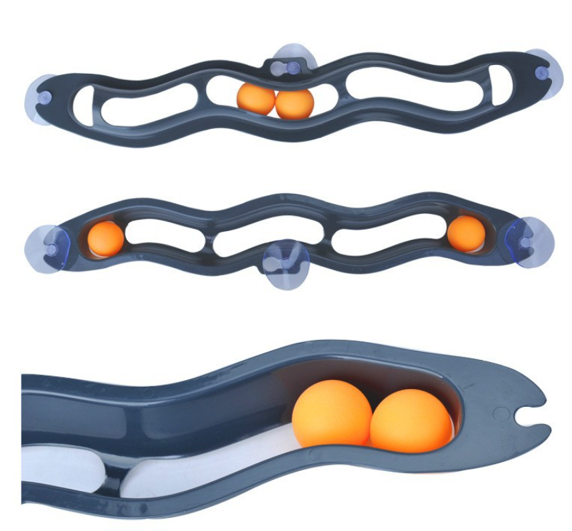 Black Cat Track Ball Toy β Wave-Shaped Wall Mount Puzzle for Indoor Cats, with Rolling Balls and Suction Cups