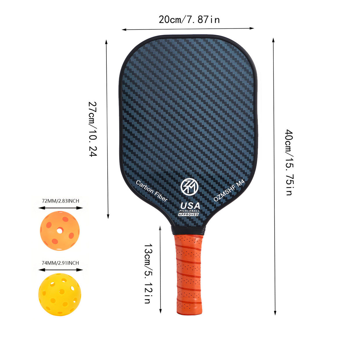 Professional Carbon Fiber Pickleball Paddle Set with Advanced Polymer Core - Includes Outdoor Balls & Portable Mesh Carry Bag(LT-601)