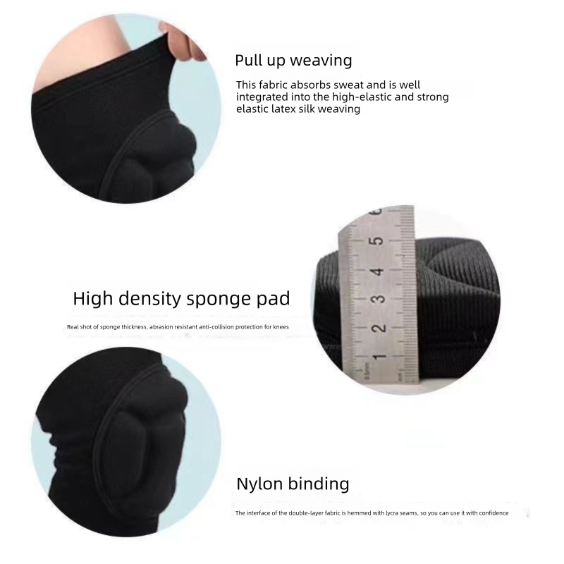 Size M Black Protective Sponge Knee Pads for Cycling and Climbing Impact Resistant Guard Pair for Sports and Roller Skating Comfort Solution for Local Athletes(1 Pair)