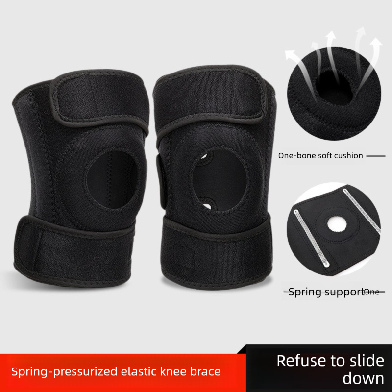 Blue Upgraded Sport Knee Pads with Dual Spring Support and Shock Absorption for Basketball Cycling and Training Stabilizing Joint Compression for Local Athletes