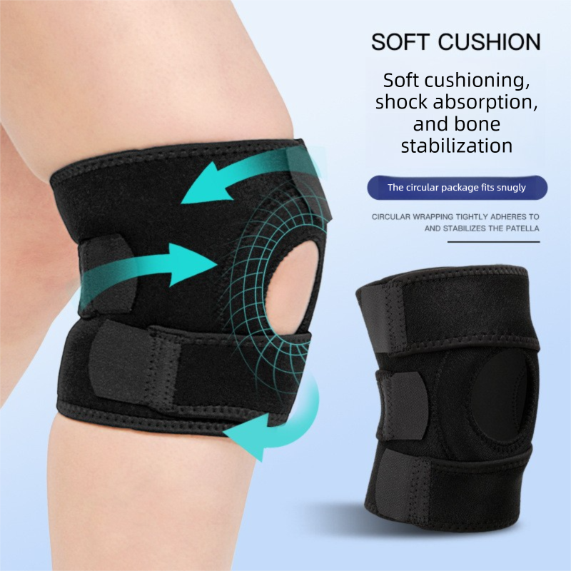 Blue Upgraded Sport Knee Pads with Dual Spring Support and Shock Absorption for Basketball Cycling and Training Stabilizing Joint Compression for Local Athletes