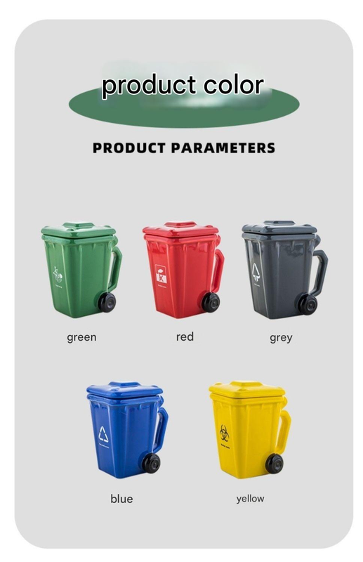 5-piece cup Creative Trash Can Ceramic Mug with Shovel Spoon - 400ml Funny Garbage Bin Coffee Cup with Lid - Novelty Gag Gift for Birthday Christmas - Quirky Kitchen Cup for Home Office【Green+Red+Blue+Yellow+Grey】