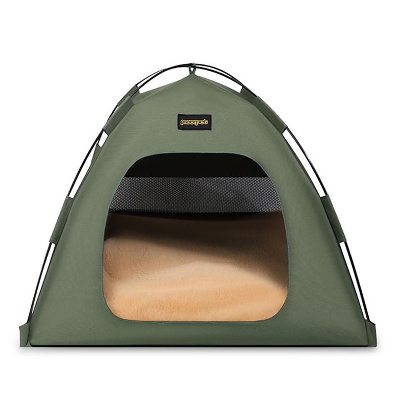 Green All-Weather Portable Pet Tent with Dual-Sided Cushion & Insect-Proof Mesh β L Size 60 x 60 x 50 cm, Waterproof & Sun-Proof Outdoor Four Corner Dome Kennel for Dogs & Cats Travel Camping