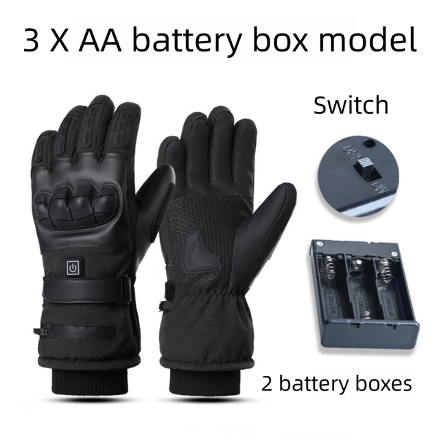 Winter 3 Level Intelligent Heated Gloves with Touchscreen Fingertip & Protective Shell - Waterproof Thermal Gloves for Skiing & Outdoor Sports, 360Β° All-Finger + Hand's Back Large Heating Coverage (Battery Operated)