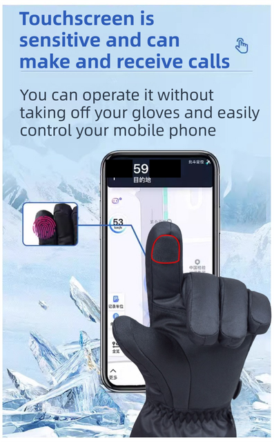 Winter 3 Level Intelligent Heated Gloves with Touchscreen Fingertip & Protective Shell - Waterproof Thermal Gloves for Skiing & Outdoor Sports, 360Β° All-Finger + Hand's Back Large Heating Coverage (Battery Operated)
